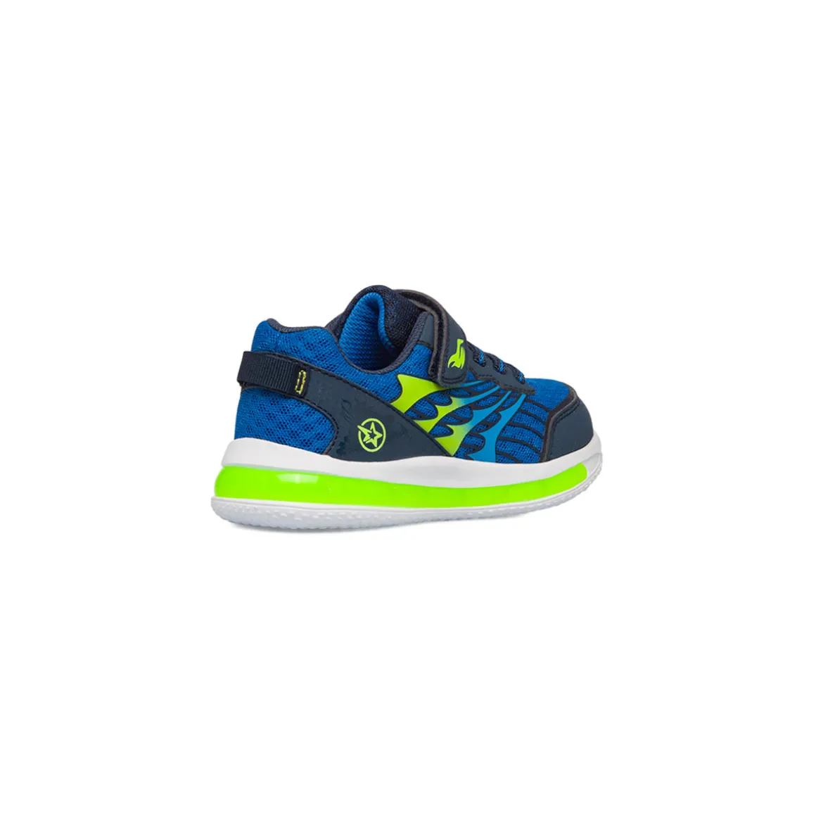 Sneakers da bambino blu e verde con luci Birilli&Monelli