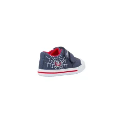 Sneakers da bambino blu in tela con stampa ragnatela e strappi in velcro Chicco