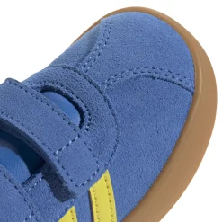 Sneakers da bambino e bambina blu con dettagli gialli adidas VL Court 3.0