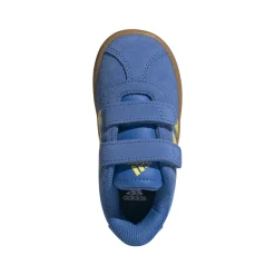 Sneakers da bambino e bambina blu con dettagli gialli adidas VL Court 3.0