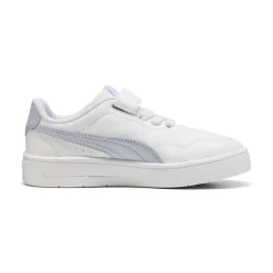 Sneakers da bambino e bambina bianche con dettaglio azzurro Puma Court Lally