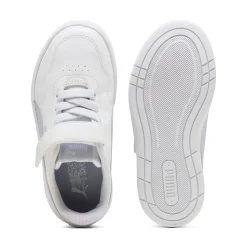 Sneakers da bambino e bambina bianche con dettaglio azzurro Puma Court Lally