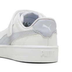 Sneakers da bambino e bambina bianche con dettaglio azzurro Puma Court Lally