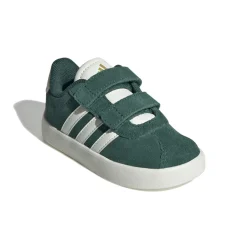 Sneakers da bambino e bambina verde effetto scamosciato adidas VL Court 3.0
