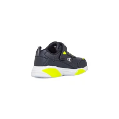 Sneakers da bambino Primi Passi blu navy con dettagli gialli e luci nella suola Champion Wave