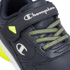 Sneakers da bambino Primi Passi blu navy con dettagli gialli e luci nella suola Champion Wave