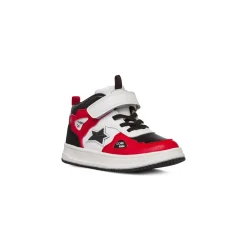 Sneakers da bambino rosse e nere con stampe e dettagli Birilli&Monelli