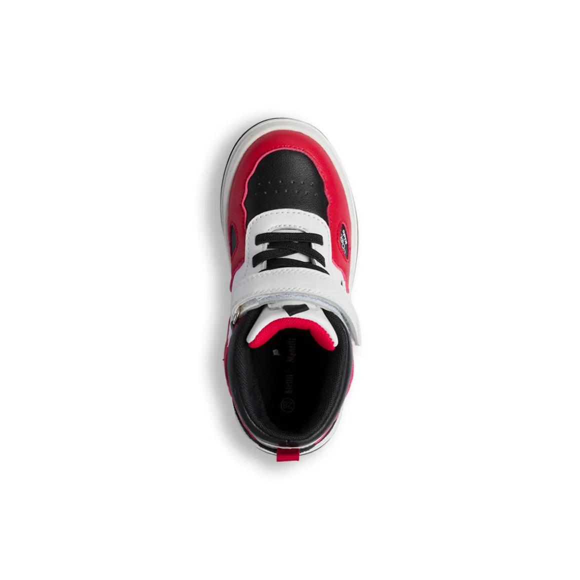 Sneakers da bambino rosse e nere con stampe e dettagli Birilli&Monelli