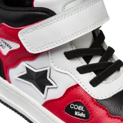 Sneakers da bambino rosse e nere con stampe e dettagli Birilli&Monelli