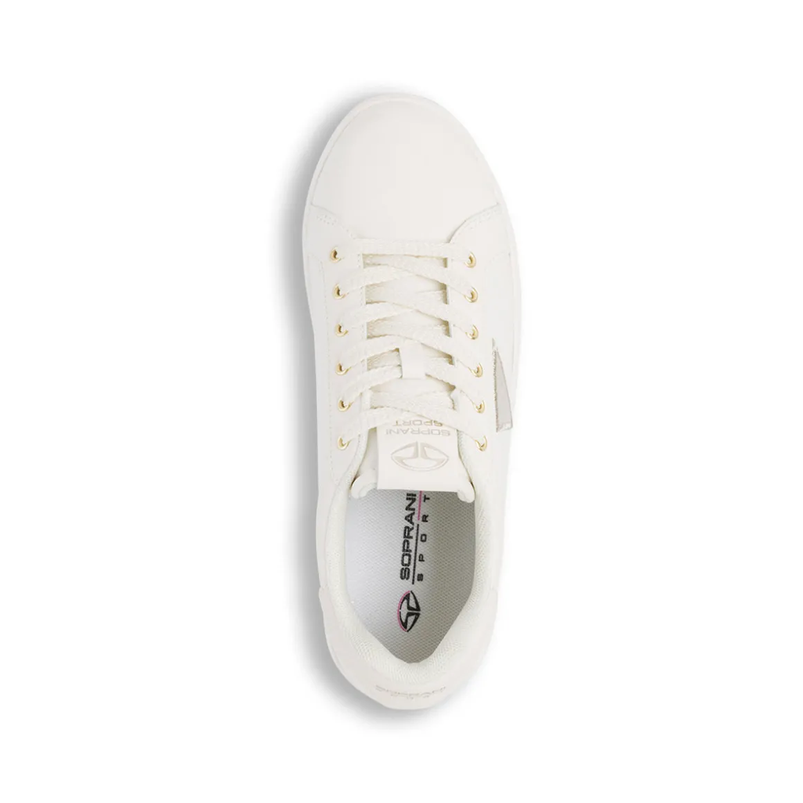 Sneakers da donna beige Soprani Sport con dettagli oro