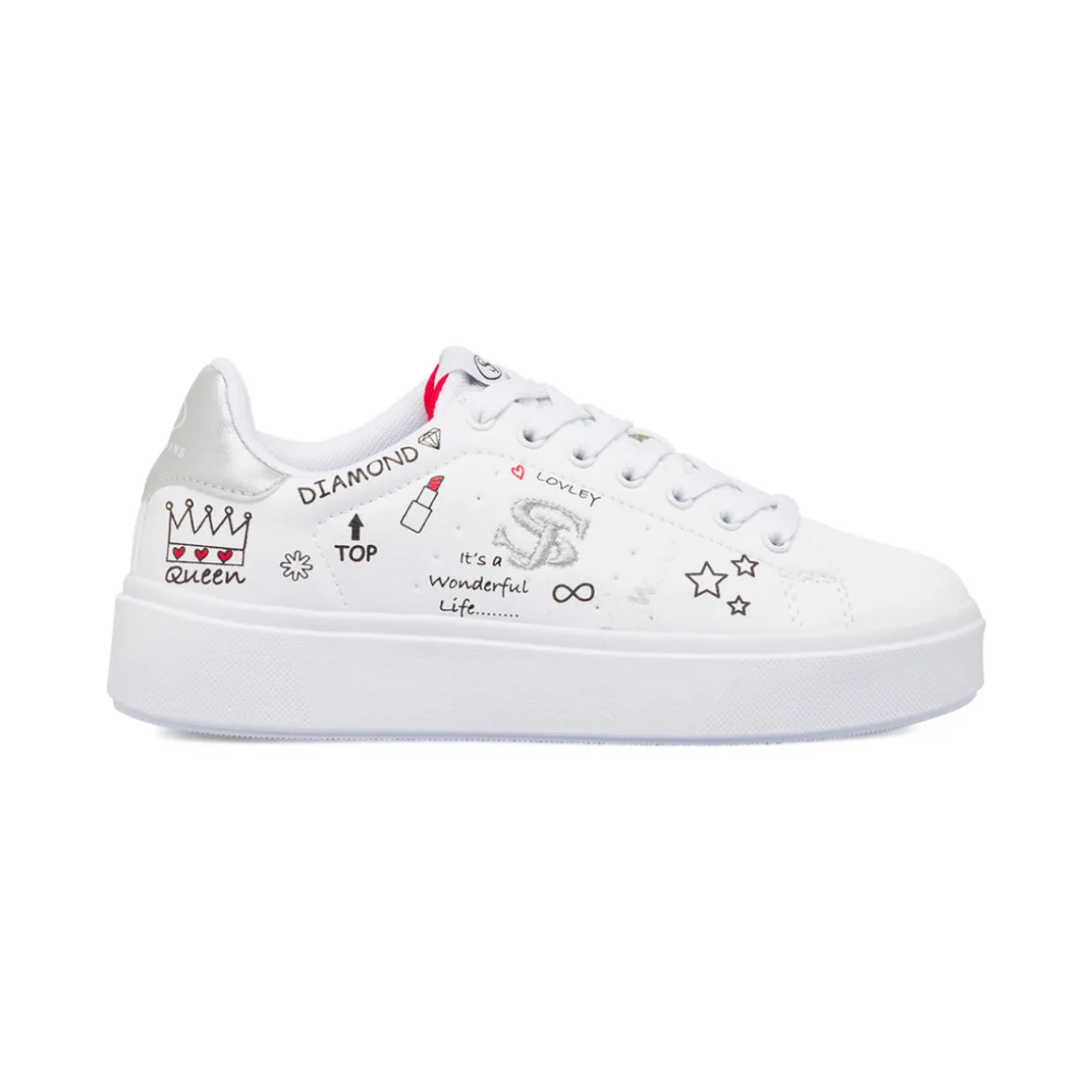 Sneakers da donna bianche con stampe Swish Jeans