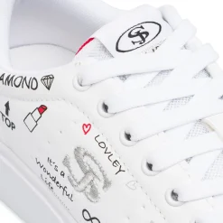 Sneakers da donna bianche con stampe Swish Jeans