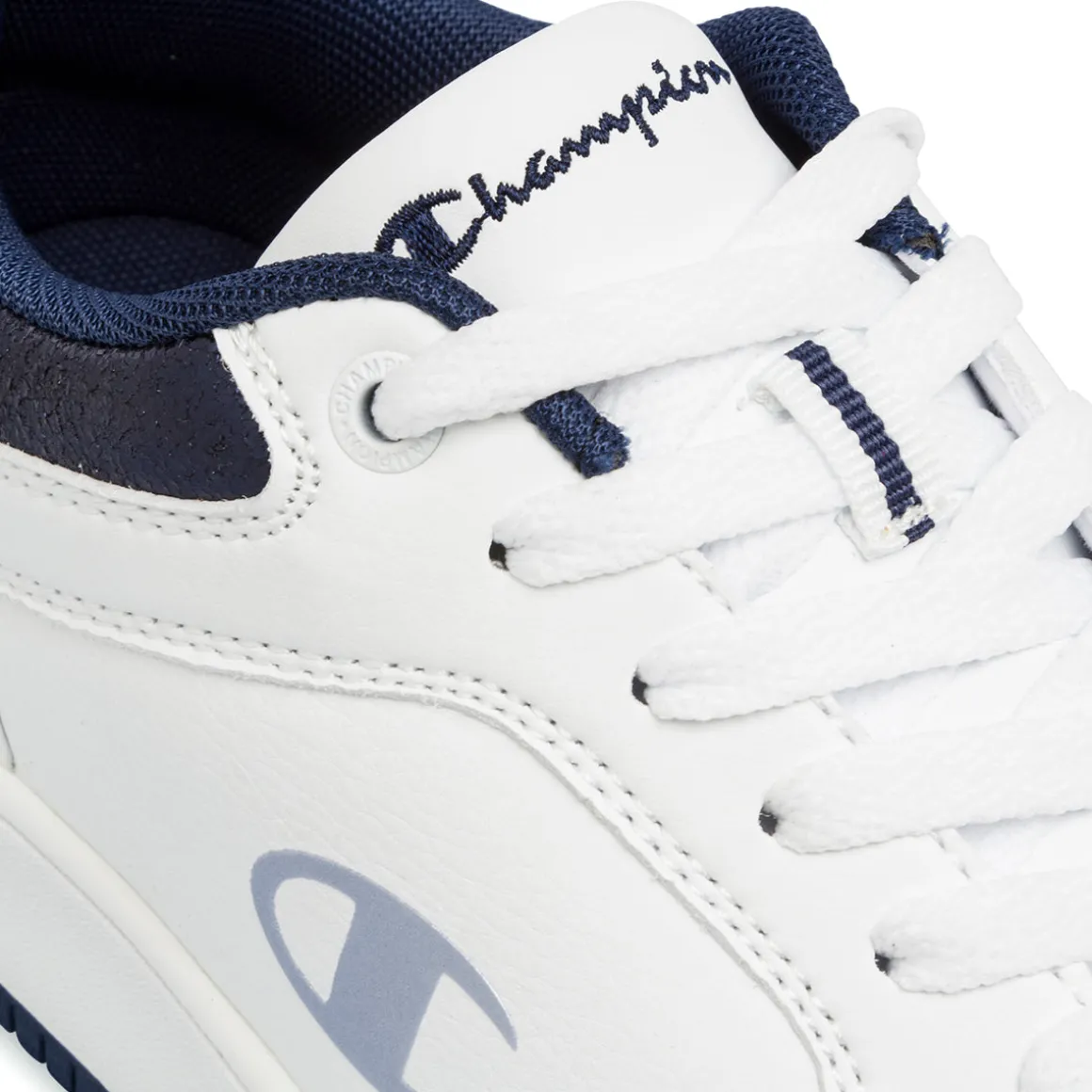 Sneakers da donna bianche e blu con logo Champion Low Foil