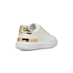 Sneakers da donna bianche Lora Ferres con dettagli in oro e suola platform