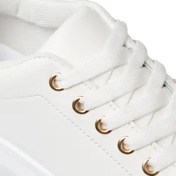 Sneakers da donna bianche Lora Ferres con dettagli in oro e suola platform