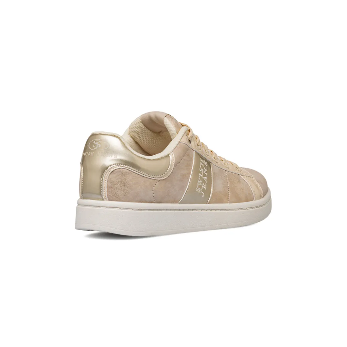 Sneakers da donna bianche con dettagli in oro Swish Jeans