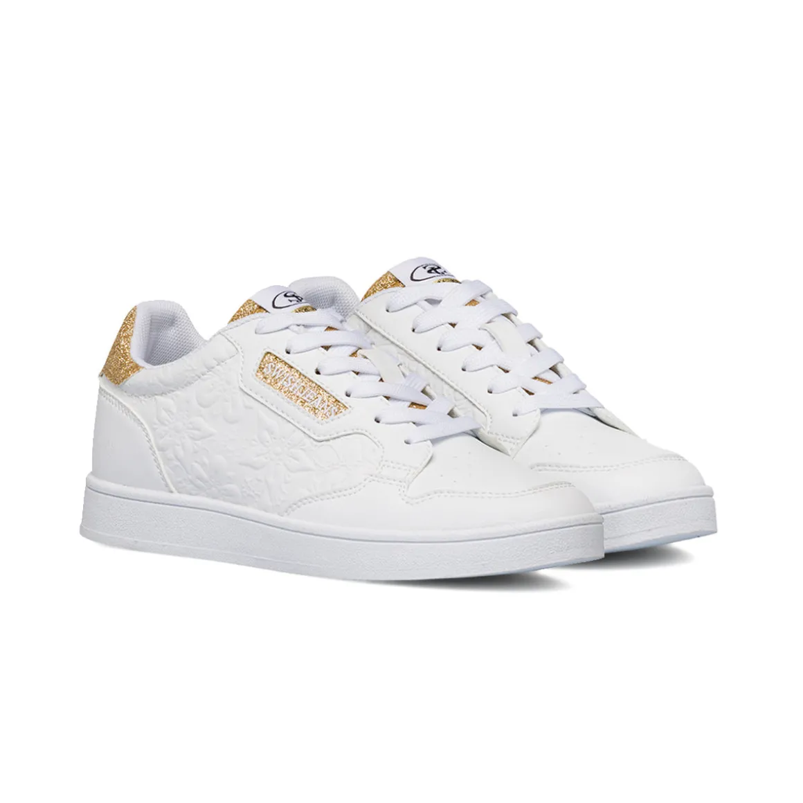 Sneakers da donna bianche con dettagli oro Swish Jeans