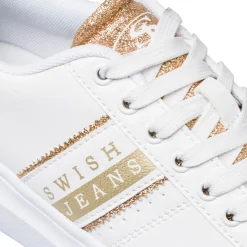 Sneakers da donna bianche con dettagli oro Swish Jeans