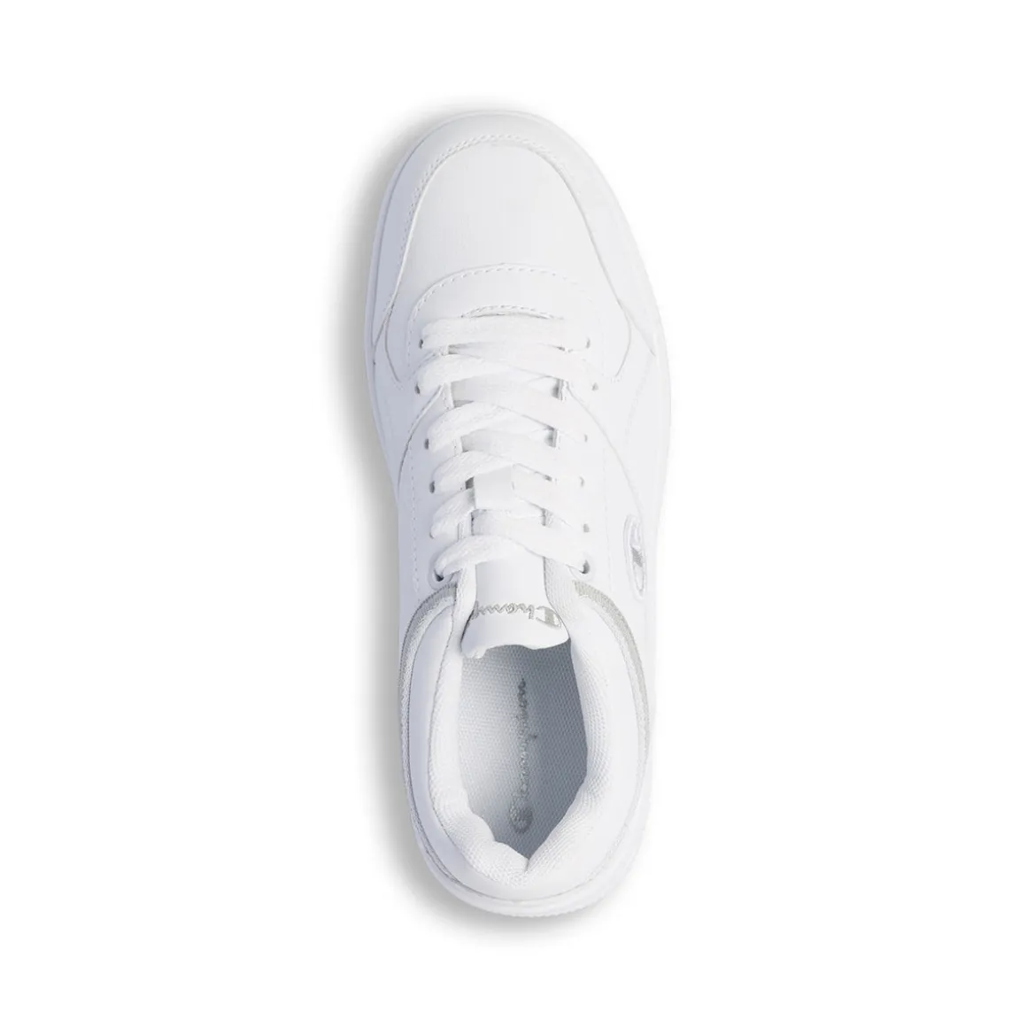 Sneakers da donna bianche con dettagli grigi e logo Champion Low Cut