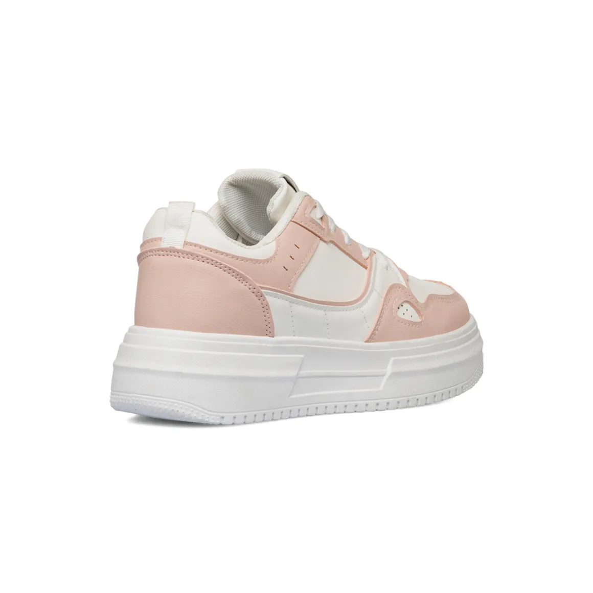 Sneakers da donna bianche e rosa Lora Ferres con suola platform