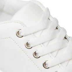 Sneakers da donna bianche Lora Ferres con dettagli argento e suola platform
