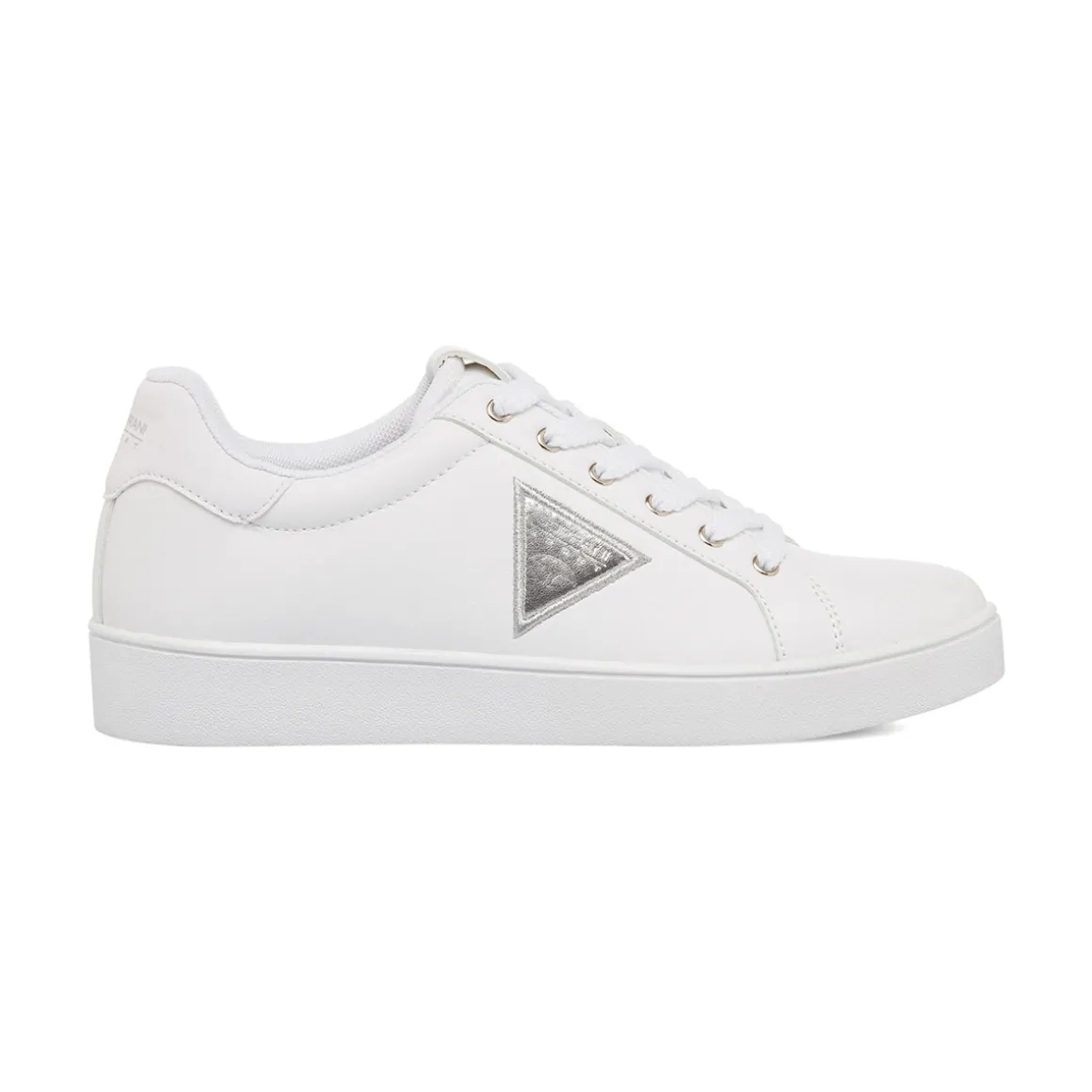 Sneakers da donna bianche Soprani Sport con dettagli argento