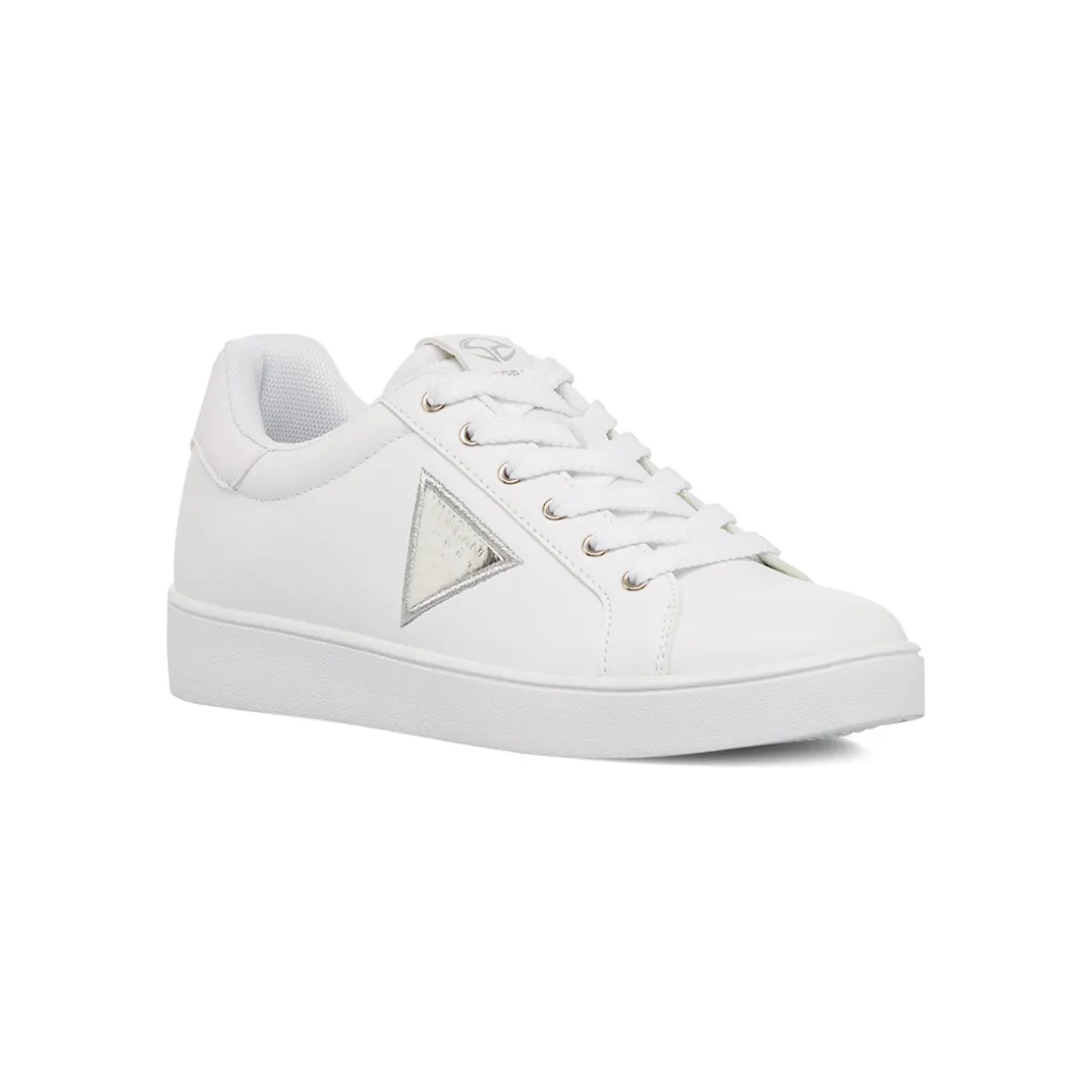 Sneakers da donna bianche Soprani Sport con dettagli argento