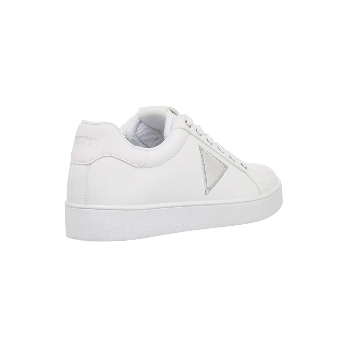 Sneakers da donna bianche Soprani Sport con dettagli argento
