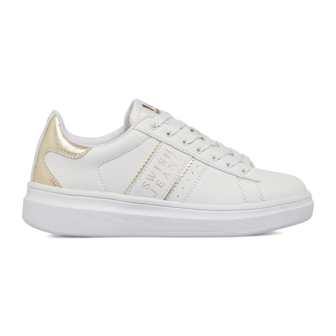 Sneakers da Donna bianche con dettagli oro Swish Jeans