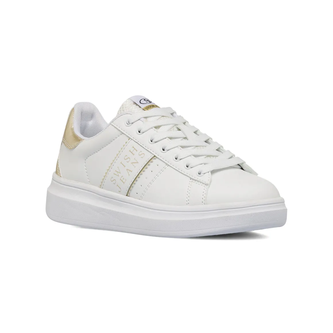 Sneakers da Donna bianche con dettagli oro Swish Jeans