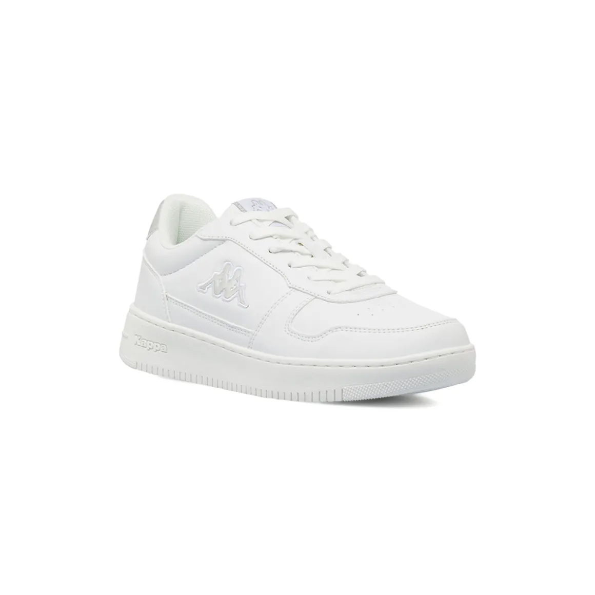 Sneakers da Donna Bianche con Lacci e Logo Laterale Tono su Tono Kappa