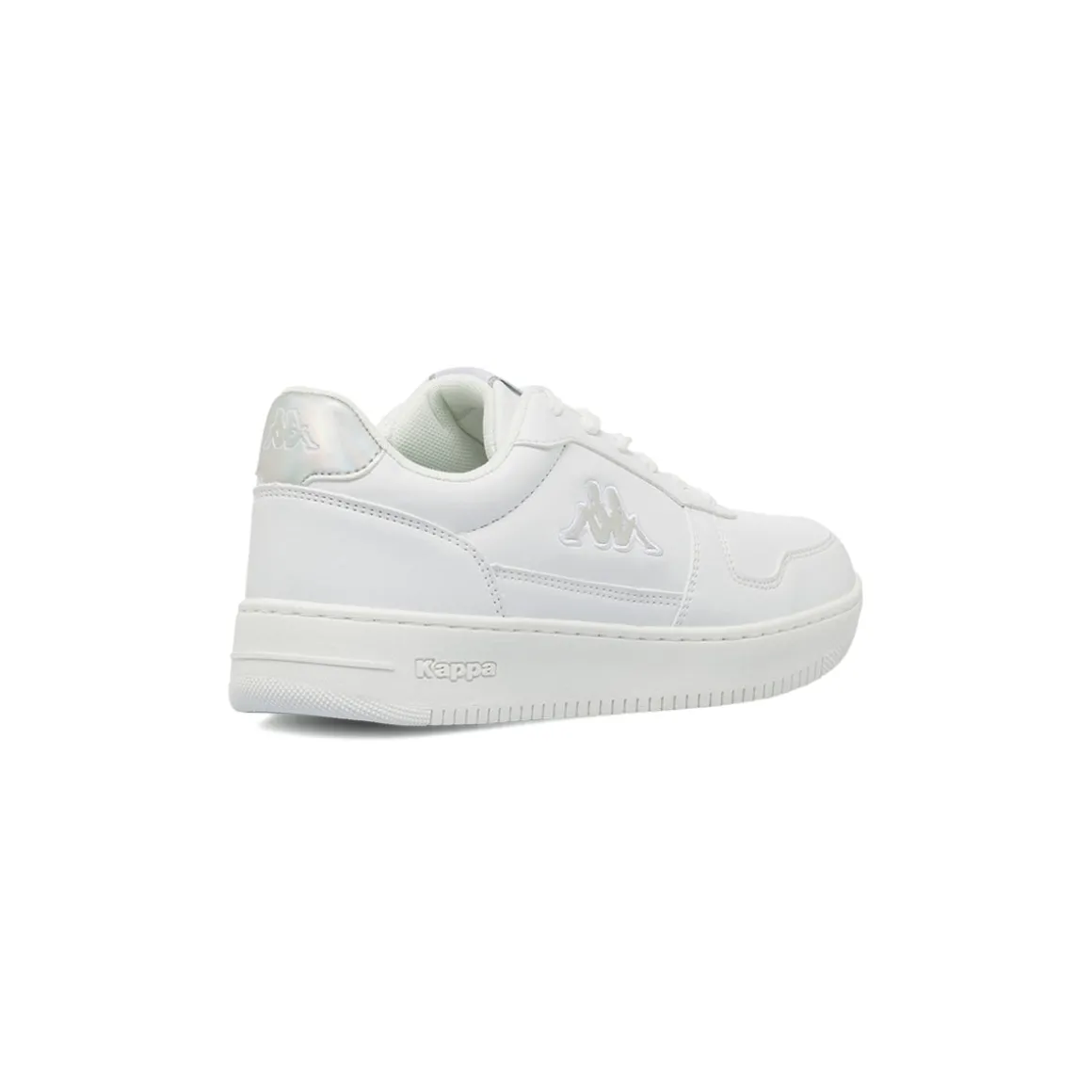 Sneakers da Donna Bianche con Lacci e Logo Laterale Tono su Tono Kappa