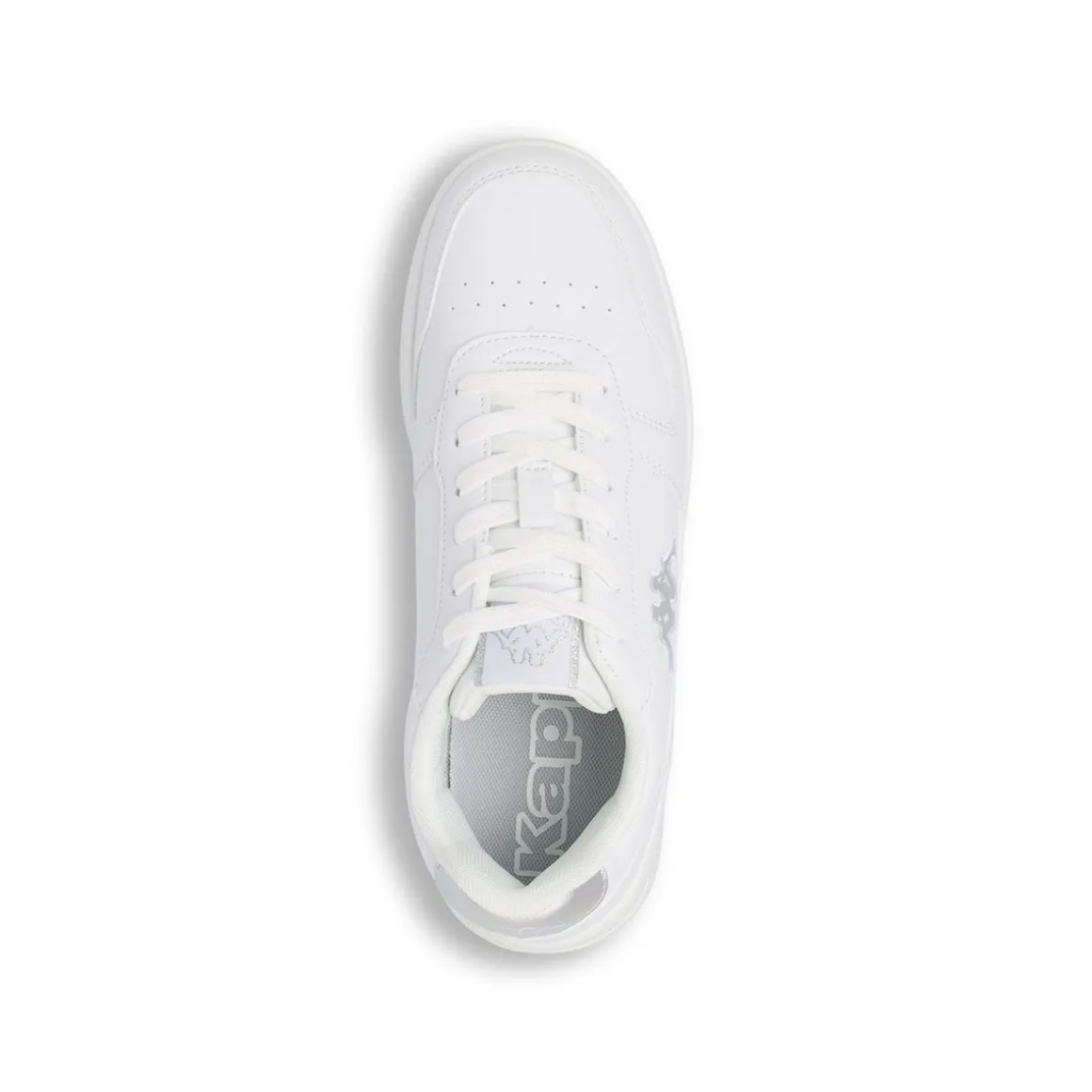 Sneakers da Donna Bianche con Lacci e Logo Laterale Tono su Tono Kappa