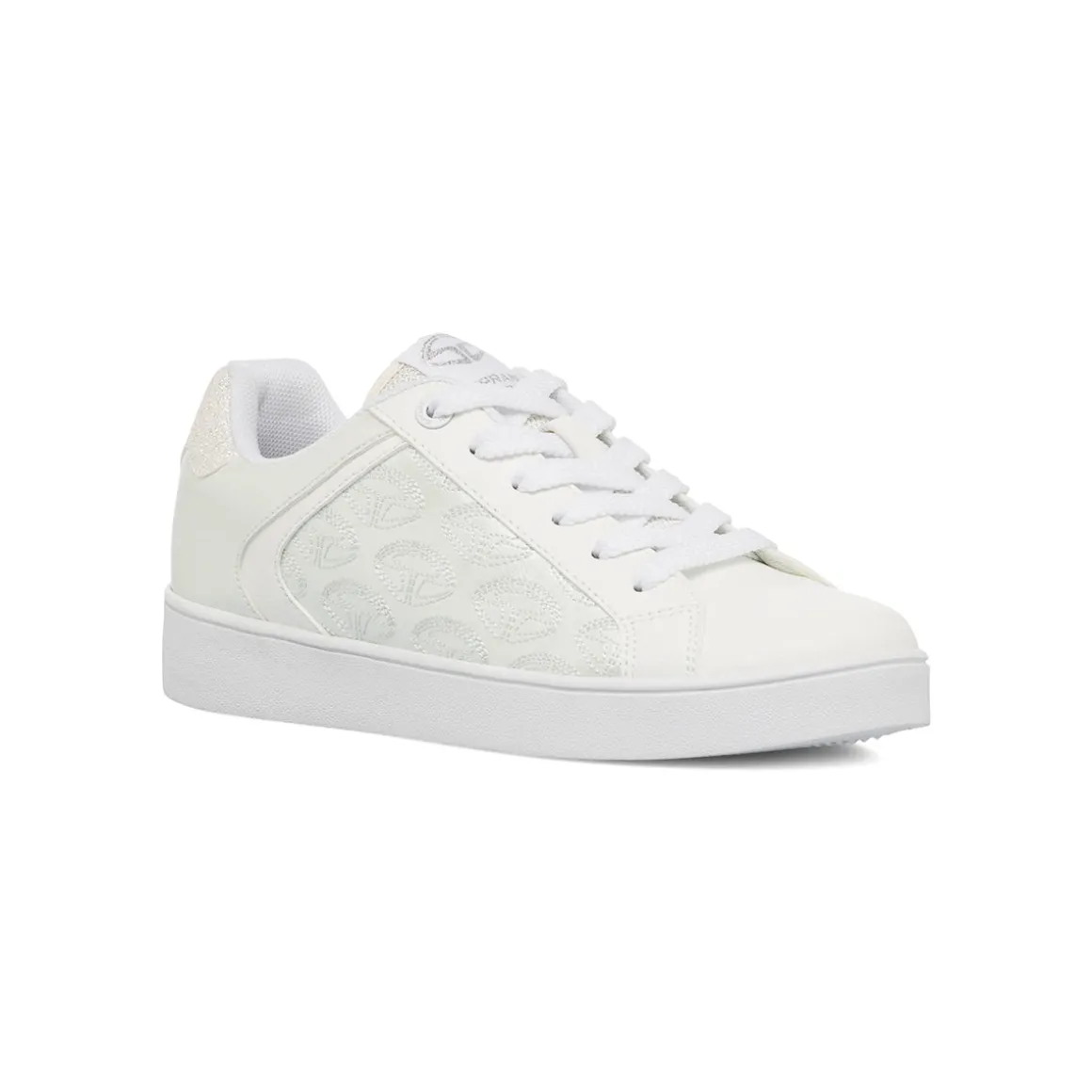Sneakers da donna bianche Soprani Sport con dettagli cucitura