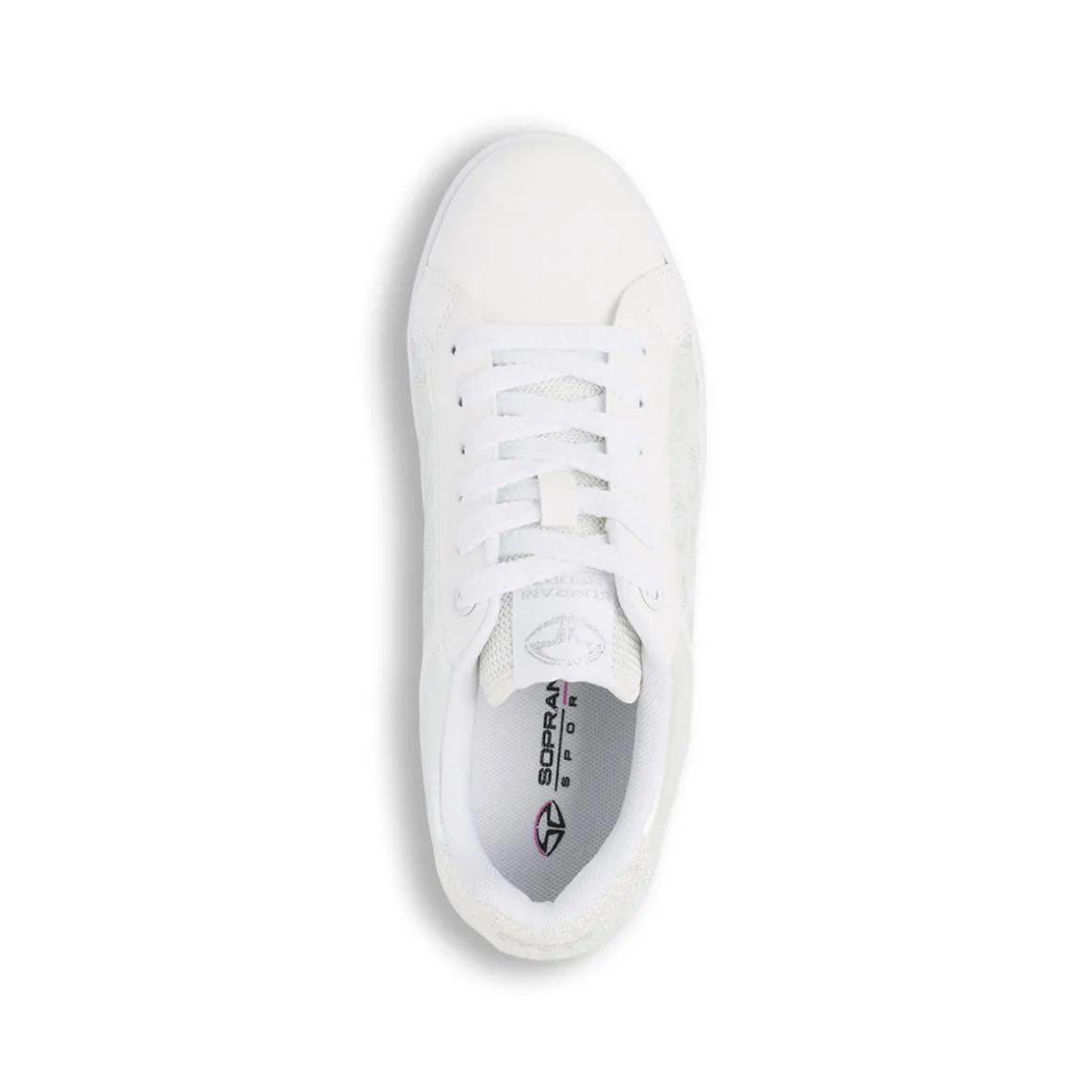 Sneakers da donna bianche Soprani Sport con dettagli cucitura