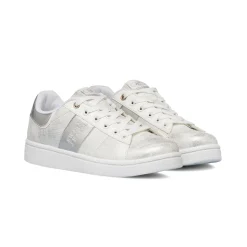 Sneakers da donna bianche con dettagli in argento Swish Jeans