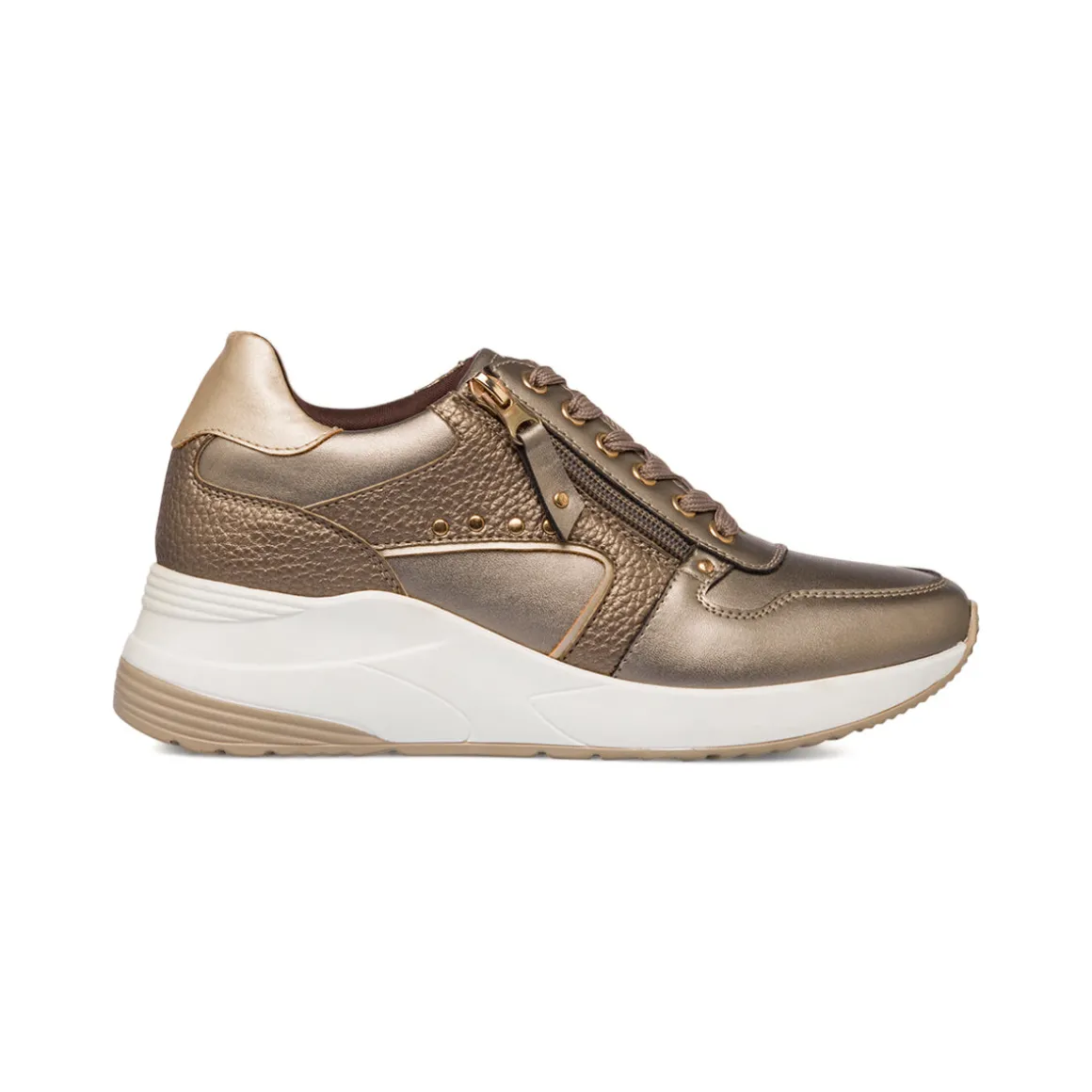 Sneakers da donna bronzo con borchie Lora Ferres