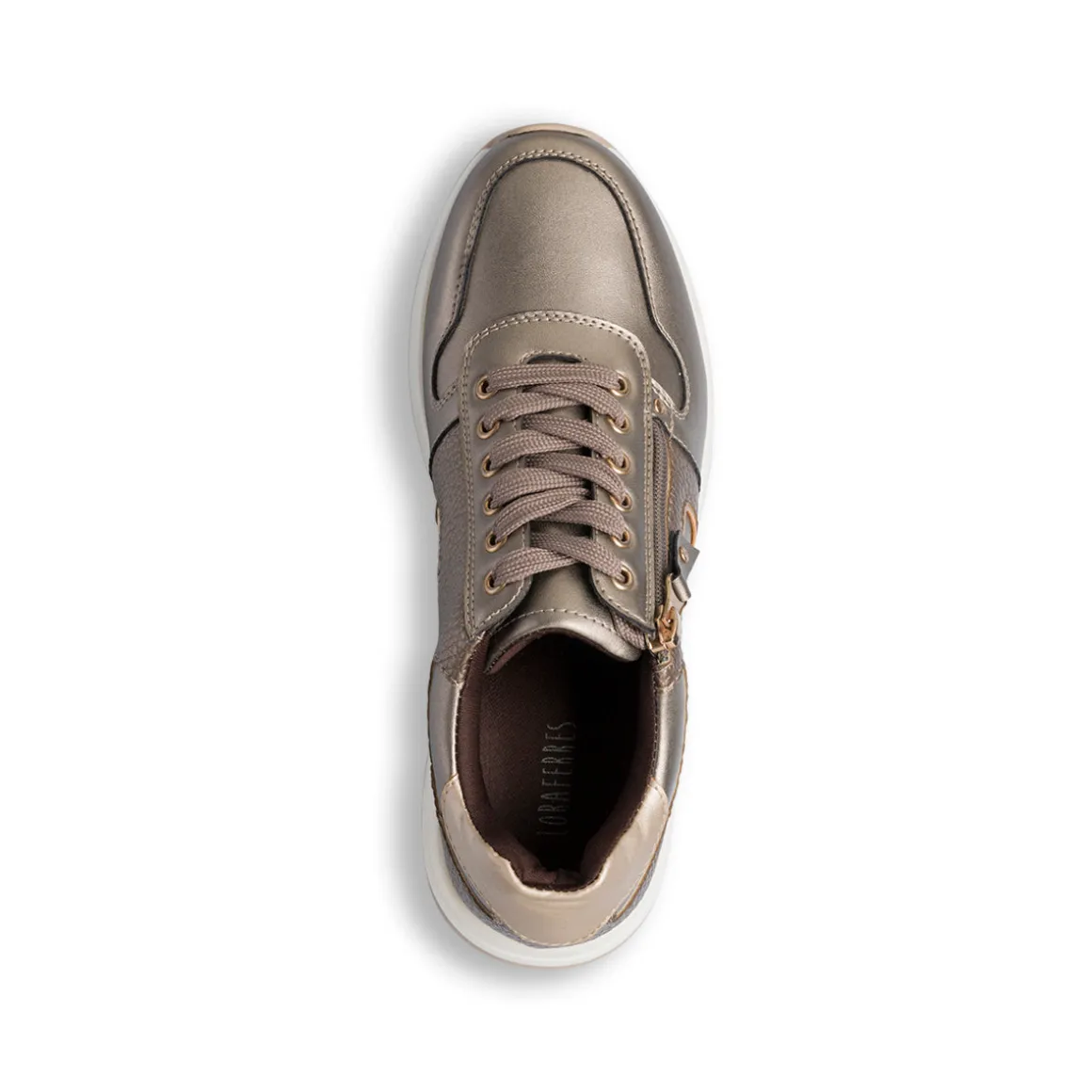 Sneakers da donna bronzo con borchie Lora Ferres