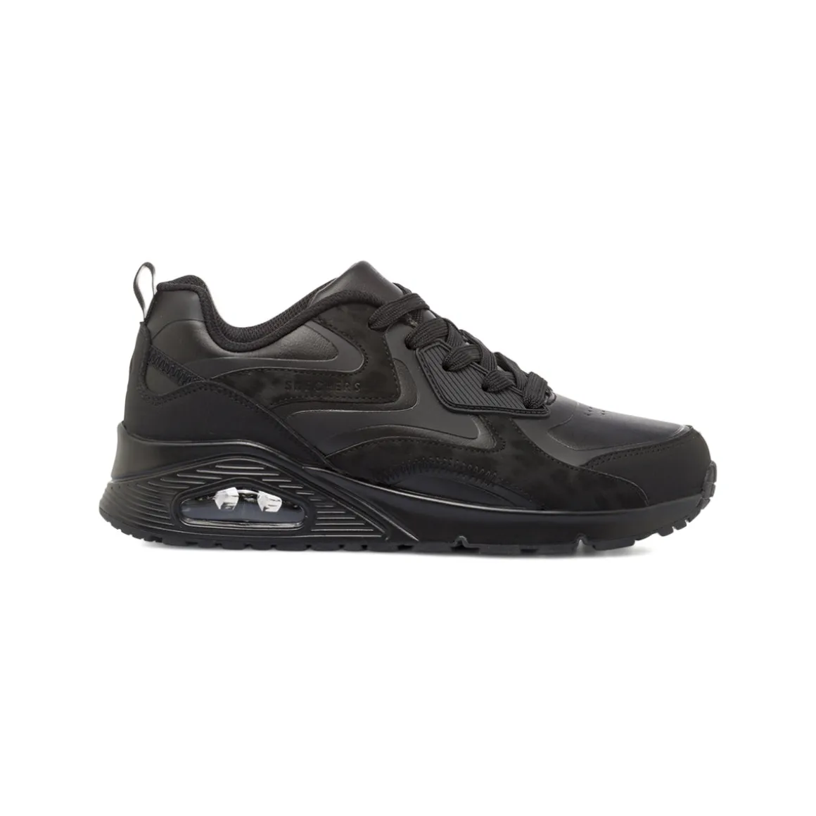 Sneakers da Donna nere con suola air Skechers Uno sporty
