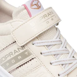 Sneakers da ragazza beige con dettagli laminati Soprani Sport