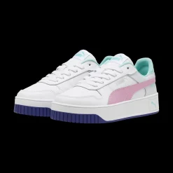 Sneakers da ragazza bianche con dettagli multicolor Puma Carina Street