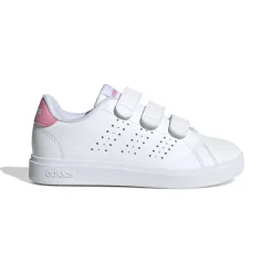Sneakers da ragazza bianche e rose con tripla chiusura strappo Advantage 2.0 adidas