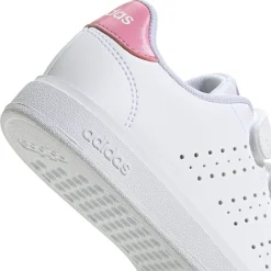 Sneakers da ragazza bianche e rose con tripla chiusura strappo Advantage 2.0 adidas