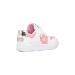 Sneakers da ragazza bianche con dettagli rosa e laminati Soprani Sport