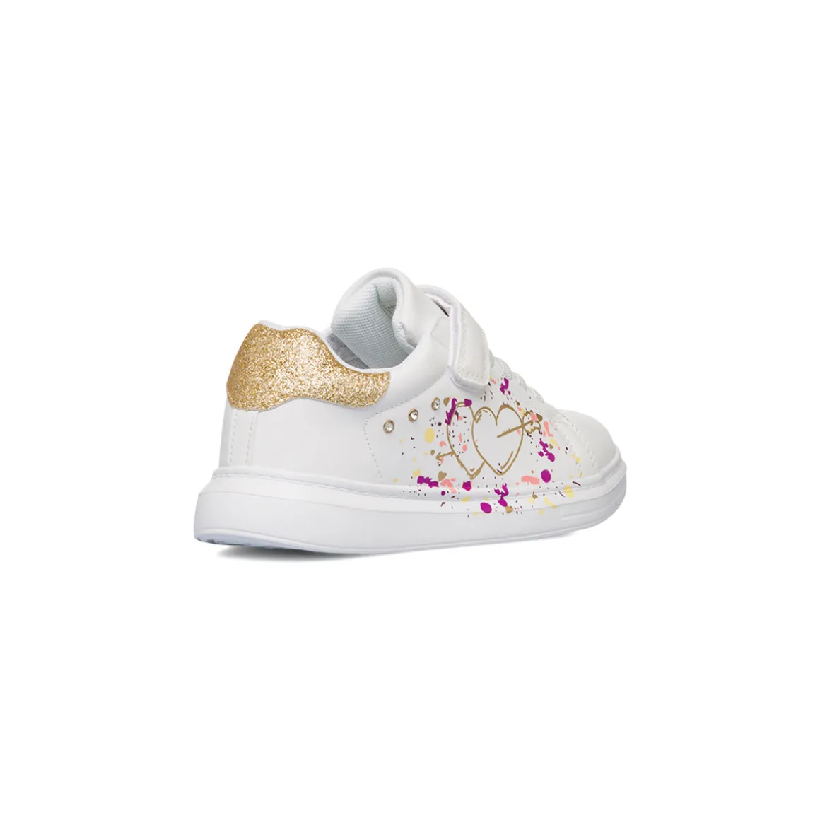 Sneakers da ragazza bianche con stampe e glitter Le scarpe di Alice