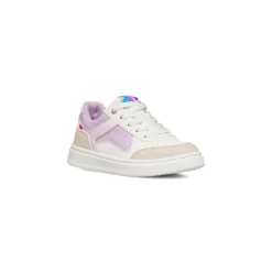 Sneakers da ragazza bianche e lilla Dieci baci