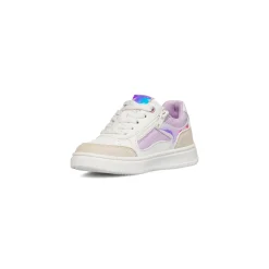 Sneakers da ragazza bianche e lilla Dieci baci