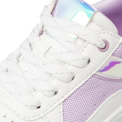 Sneakers da ragazza bianche e lilla Dieci baci