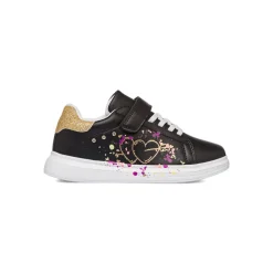 Sneakers da ragazza nere con stampe e glitter Le scarpe di Alice
