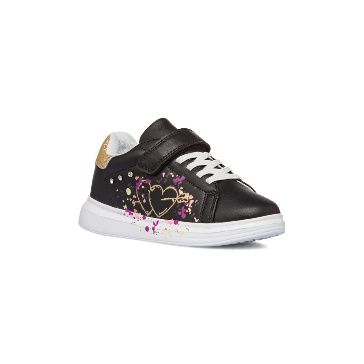 Sneakers da ragazza nere con stampe e glitter Le scarpe di Alice